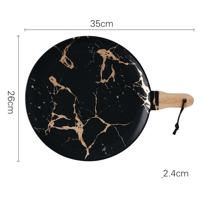 Marble Gold Ceramic Household Plate