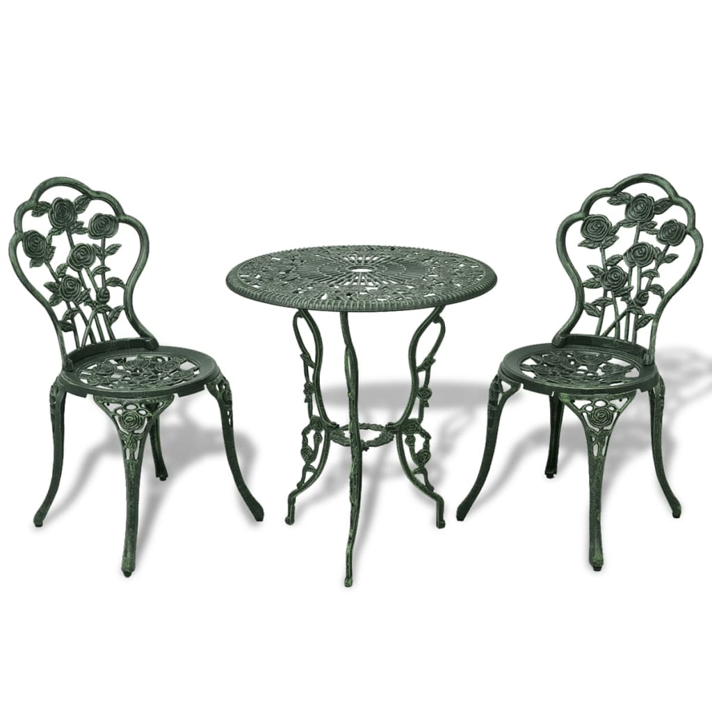 3-Piece Bistro Set, Cast Aluminum