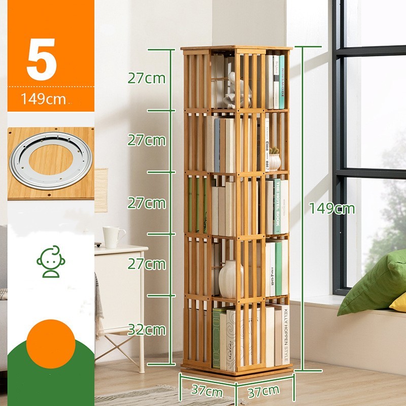 Wooden Horse Person Rotating Bookshelf Floor Children's Lockers Simple Household