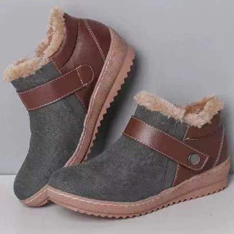 Plus Size Cotton Shoes Round Toe Fleece Snow Boots