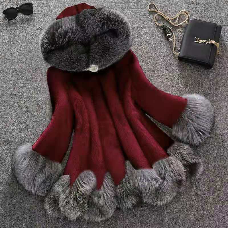 Hooded Faux Mink Coat