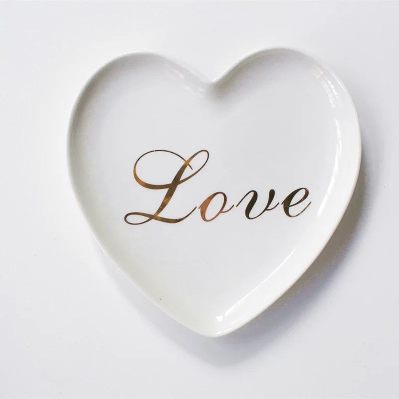 Heart Shaped Breakfast Ceramic Dish
