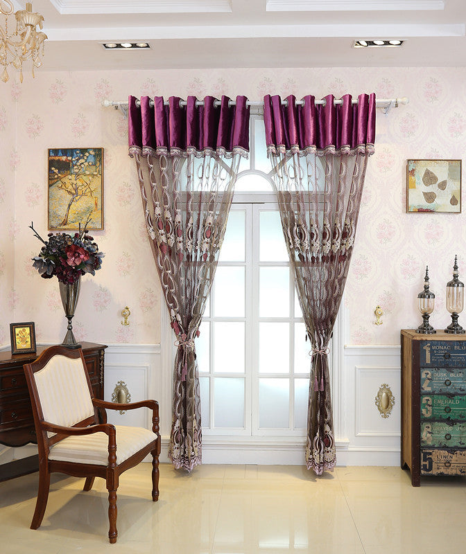 High-End Embossed Embroidered Window Screens for Living Room and Bedroom Italian Flannel Shading