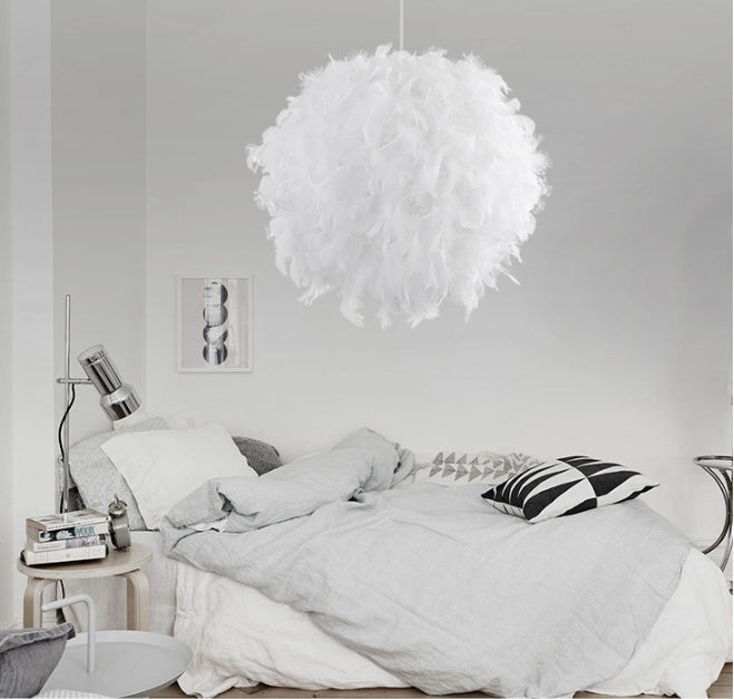 Round Feather Chandelier