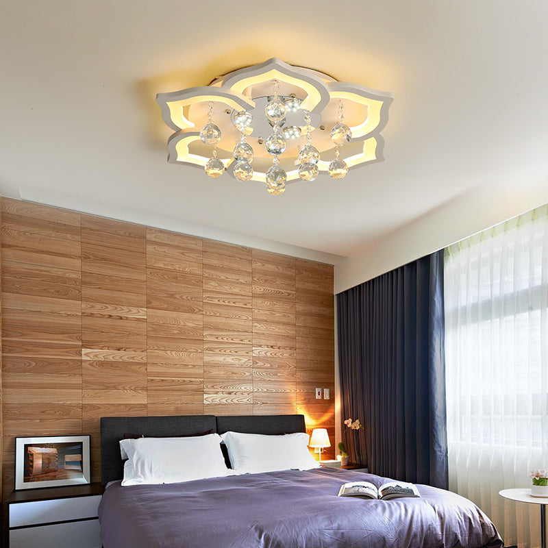 Living Room Lamp Simple Modern Led Creative Petal Crystal Hall