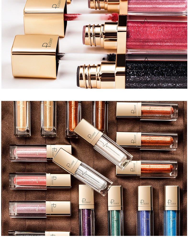 18 Color Glitter Eyeshadow Shiny Pearl Eye Shadow liquid Eye Makeup Pigments Purple Gold Shimmer Cosmetics Gel
