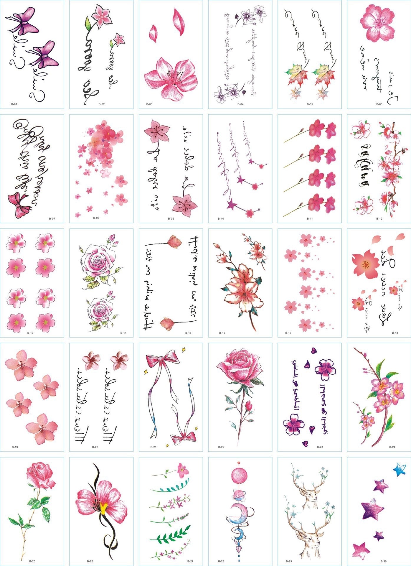 Fashion Flower Arm Stickers Tattoo Stickers
