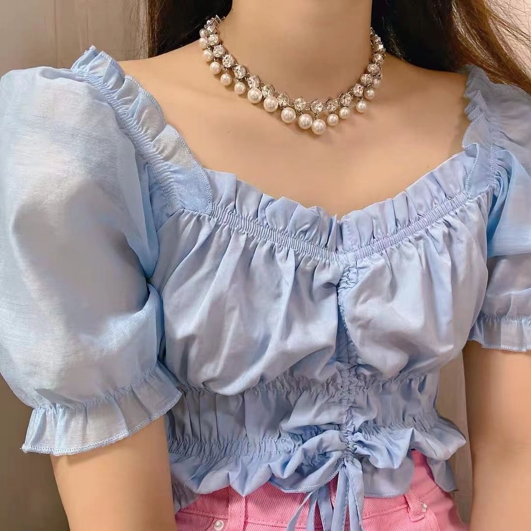 New Rhinestone Pearl Tassel Double-Layer Necklace