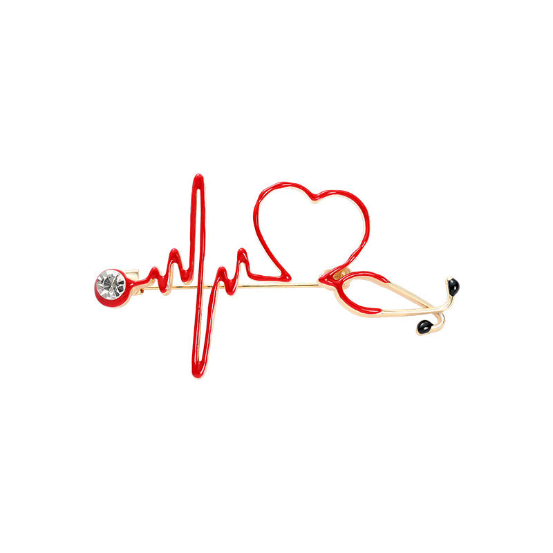 New Cartoon Creative Cartoon Heartbeat Shape Accessories Brooch