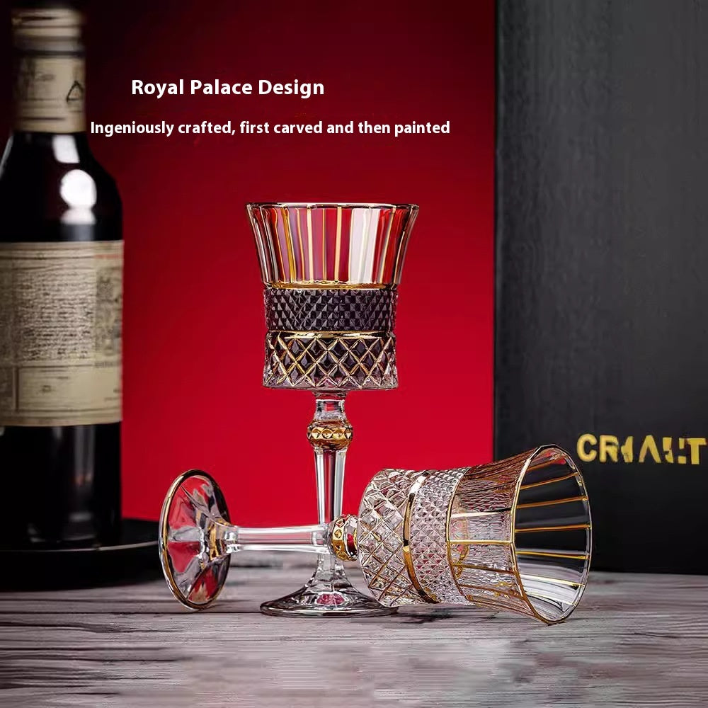 Good-Looking Light Luxury Gold Crystal Household Rotating Gyro Wine Decanter Wine Aerator Mirror Jug Gift Bar Decoration