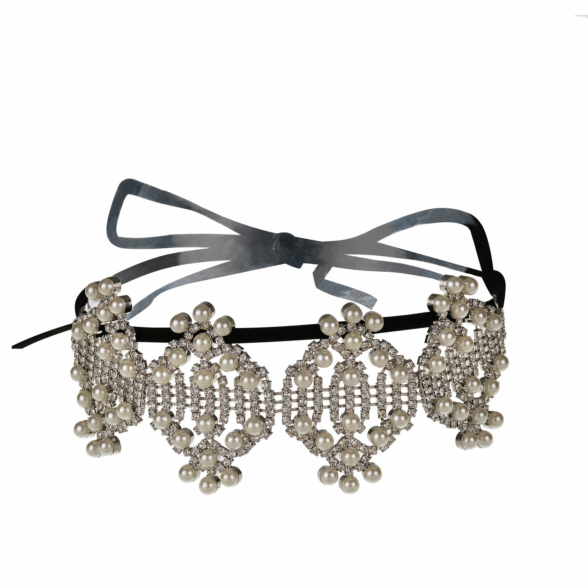 Rhinestone Pearl Necklace