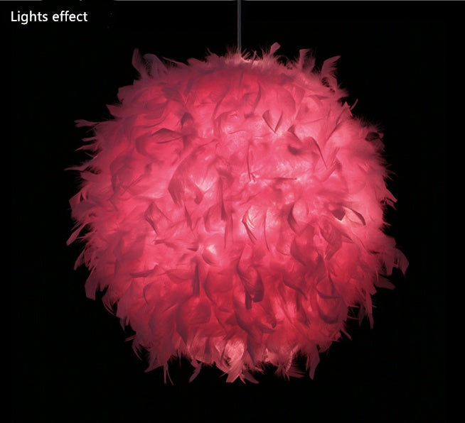 Round Feather Chandelier