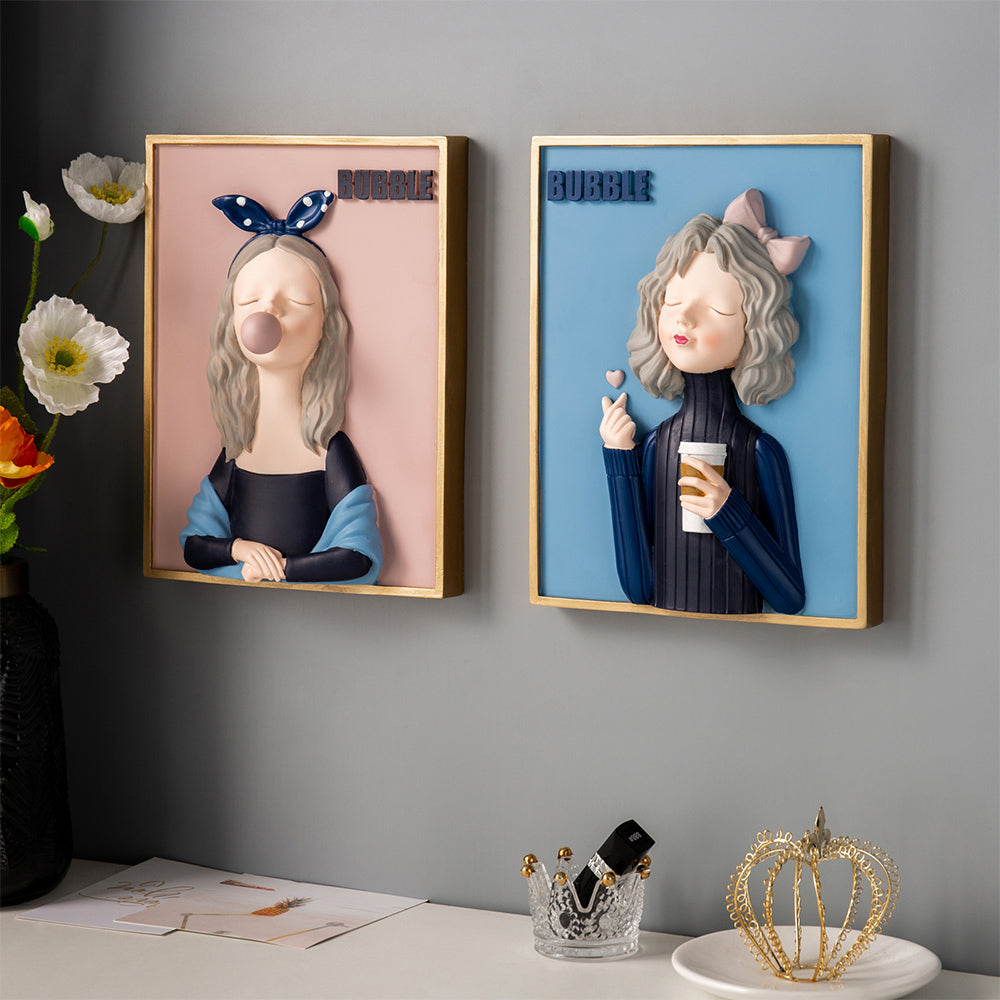 Bubble Girl Living Room Children's Room Decoration Painting Background Wall Mural