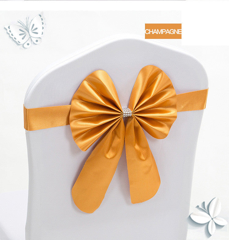 Hotel Wedding Free Elastic Chair Cover Bow Back Flower