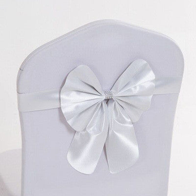 Hotel Wedding Free Elastic Chair Cover Bow Back Flower
