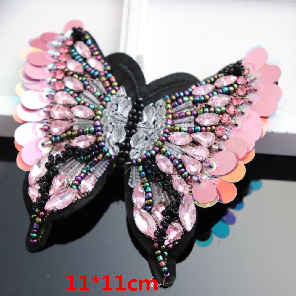 Handmade Nails Diamond Beads Heavy Industry Butterfly Cloth Stickers Diy Accessories