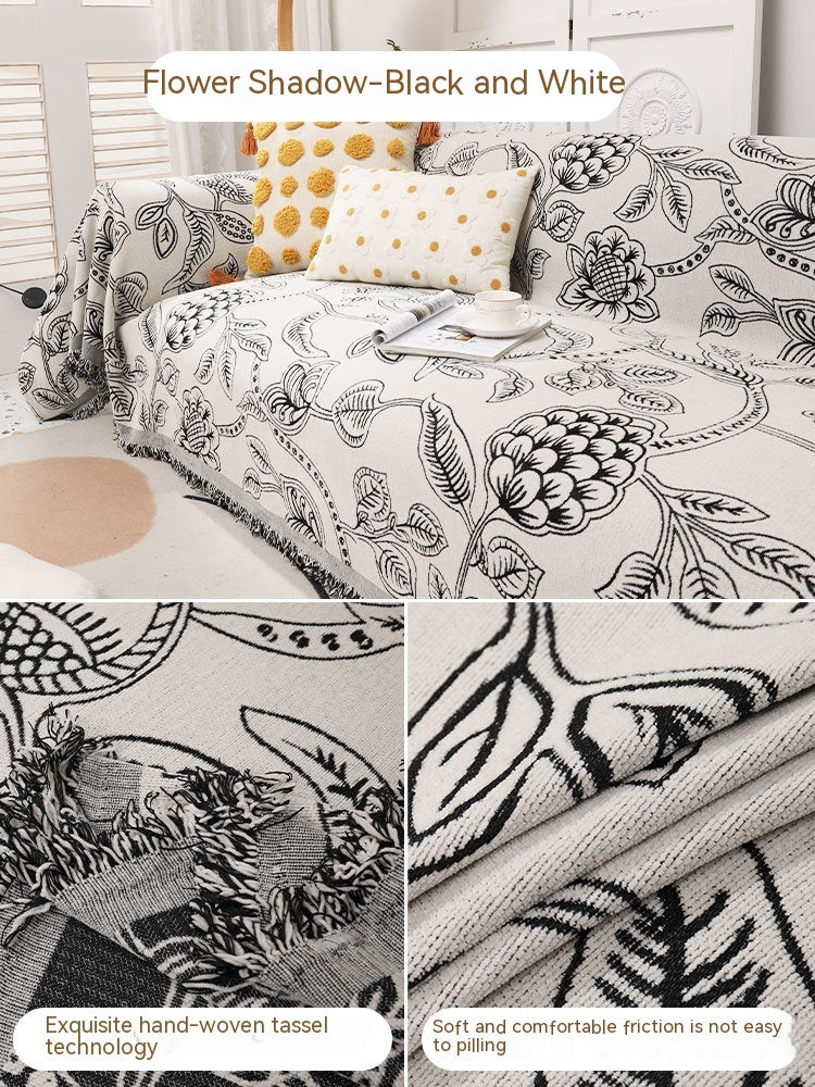 Orange Blanket Full Covered Sofa Cover