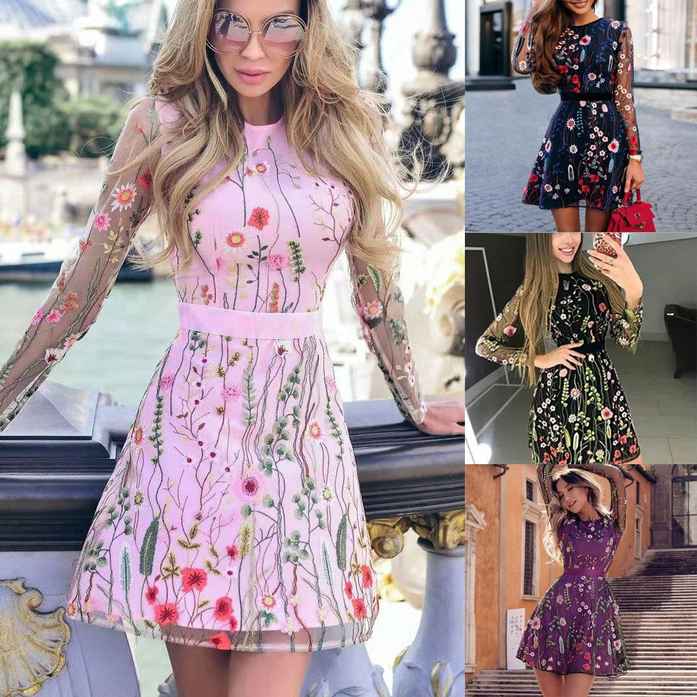 Women's Spring Clothing Dress Embroidery