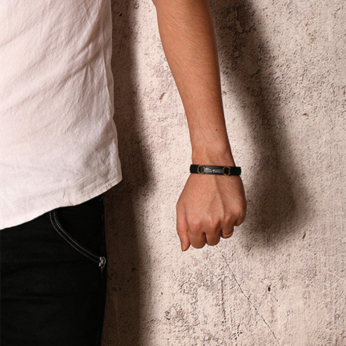 Bible Verse Leather Bracelet