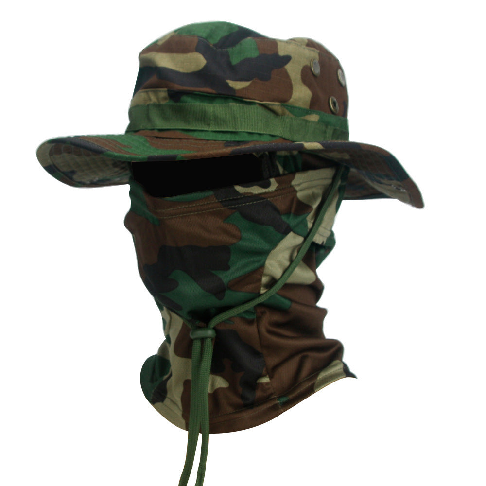 Camouflage Boonie Hat Army Summer Breathable Sun-proof Army Fans Rounded Hat