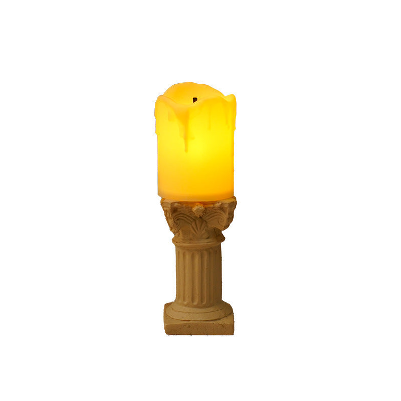 European Retro Roman Column Small Night Lamp Bedroom Dorm Reading