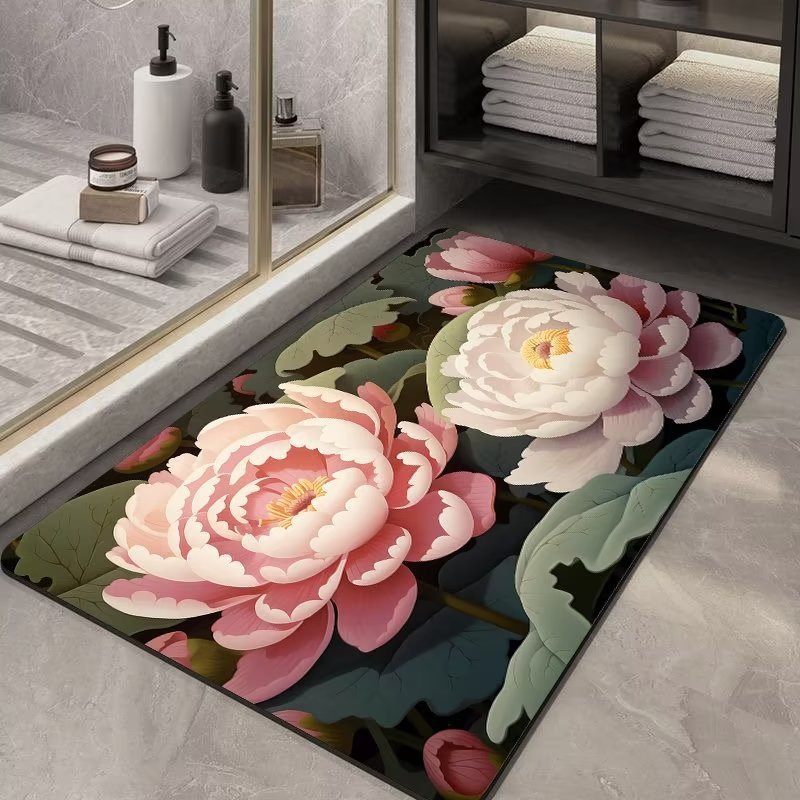 Soft Diatom Ooze Floor Bathroom Absorbent Bathroom Step Mat Quick-Drying Non-Slip Toilet Door Mat