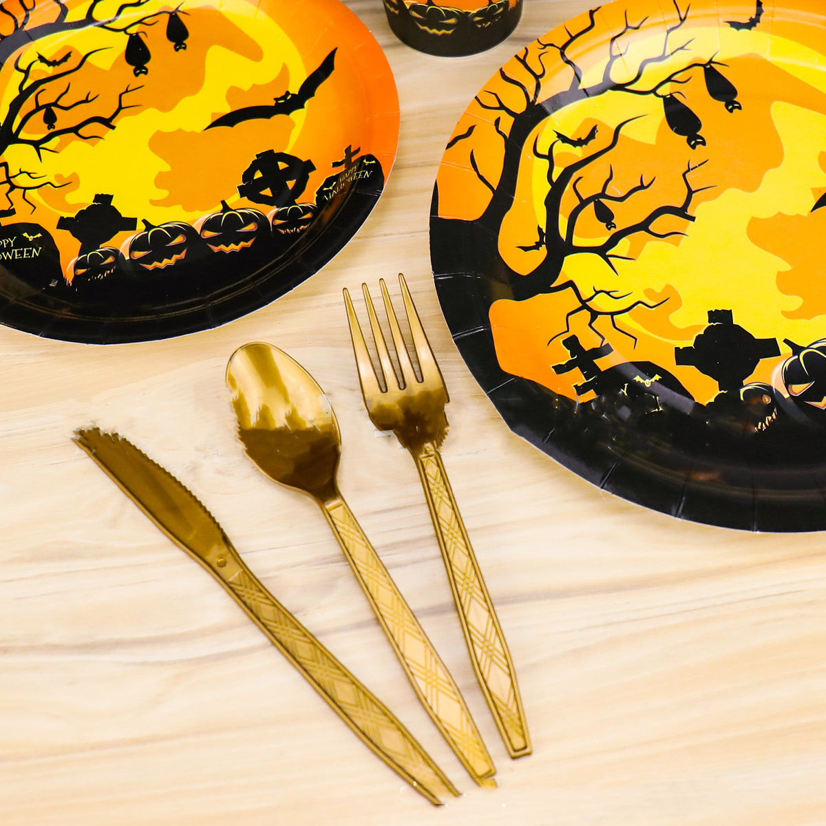 Halloween Party Tableware Paper Cups Plates Paper Towels