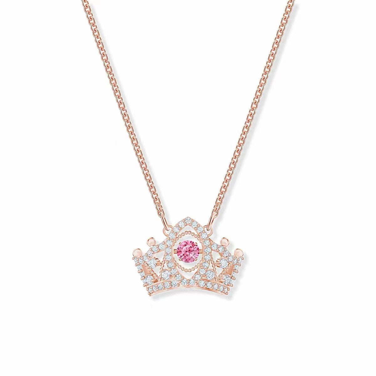 Vibrant Crystal Pendant Crown Necklace