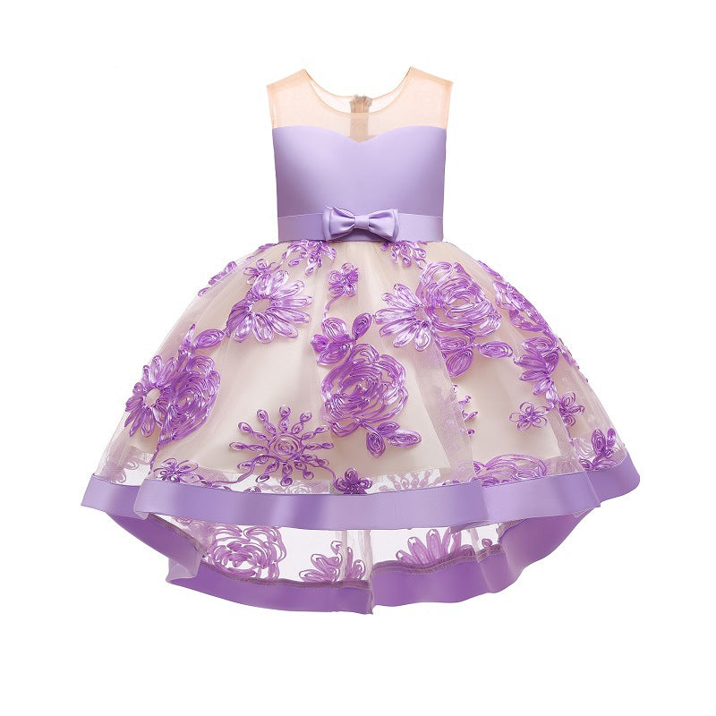 Three Dimensional Embroidered Tail Skirt Children's Soft Veil