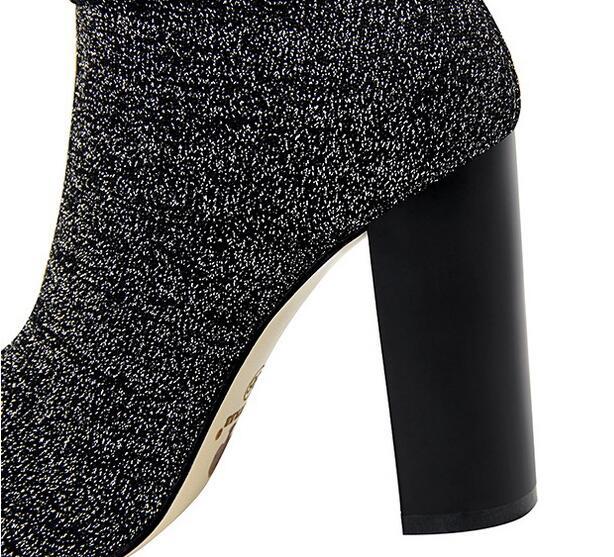 Sexy High-Heeled Pointed Toe Wool Ankle Boots