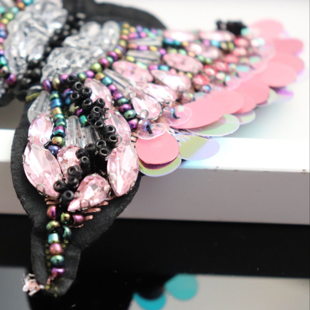 Handmade Nails Diamond Beads Heavy Industry Butterfly Cloth Stickers Diy Accessories