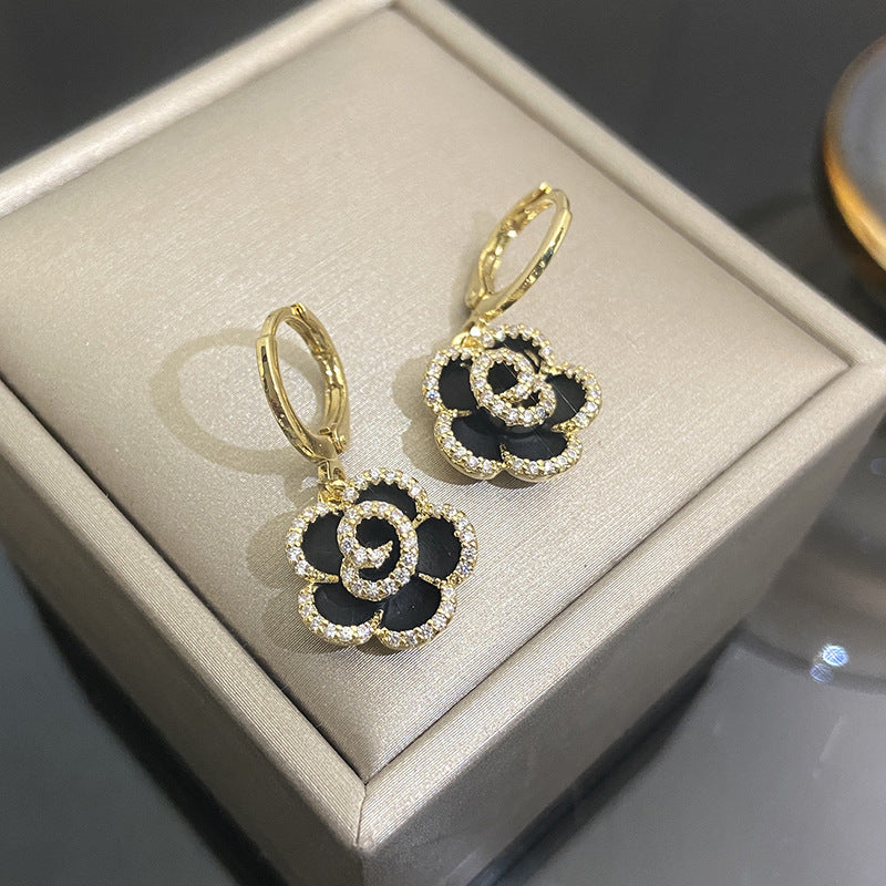 Camellia Earrings Light Luxury High-End Sense