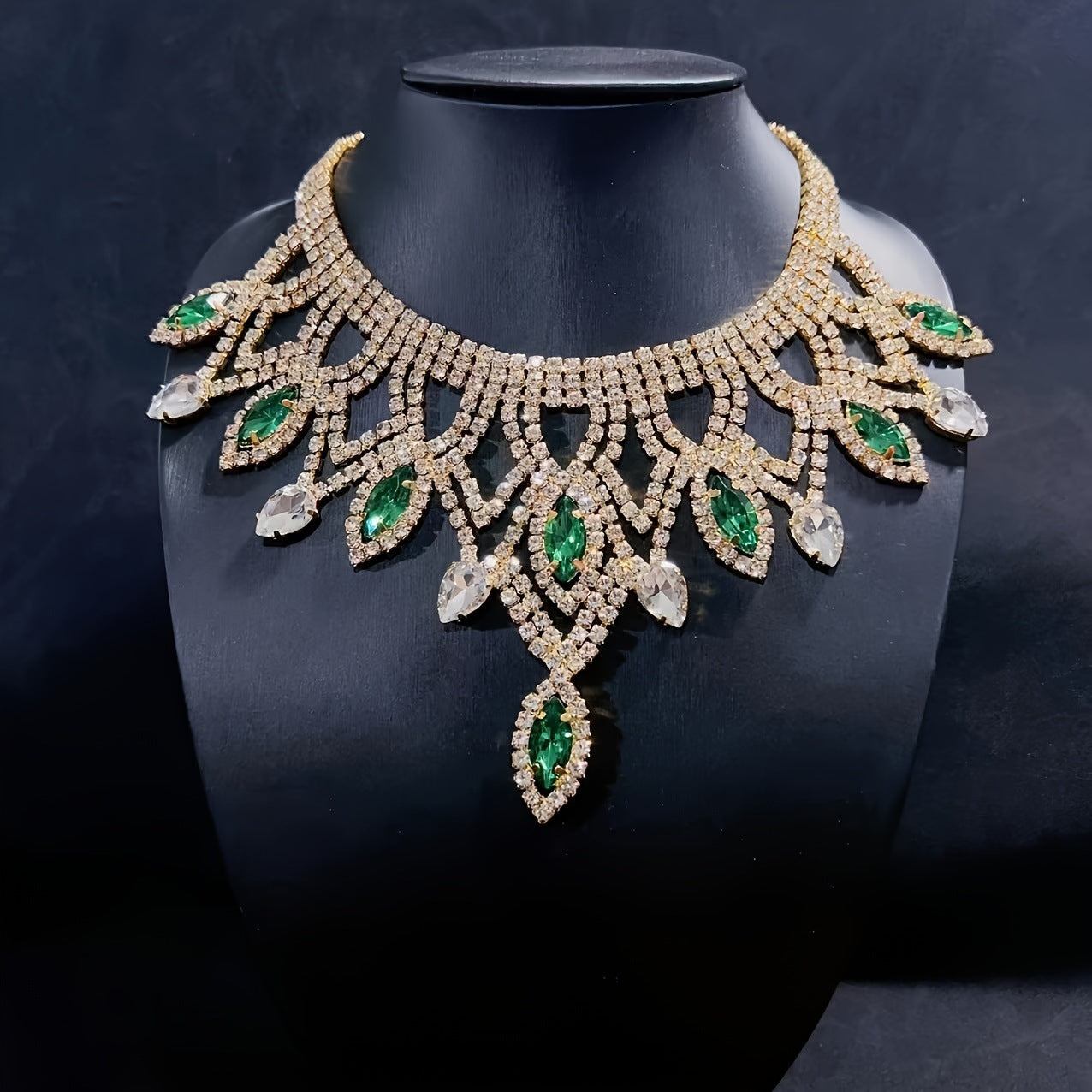 Exaggerated Rhinestone Necklace Personality Luxury Multi-Layer