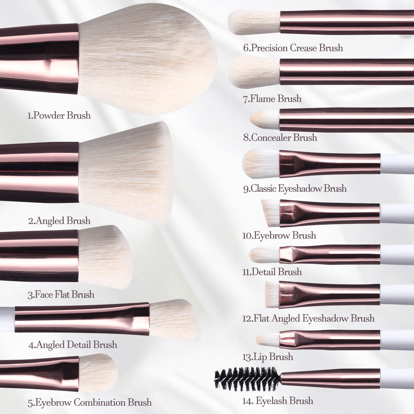 Rechargeable Luminous Mirror Portable Makeup Brush Suit