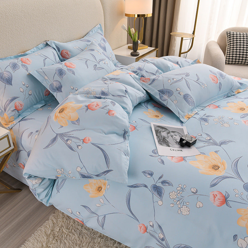Household Pure Cotton Four-Piece Set Sanded Sheets Bedding