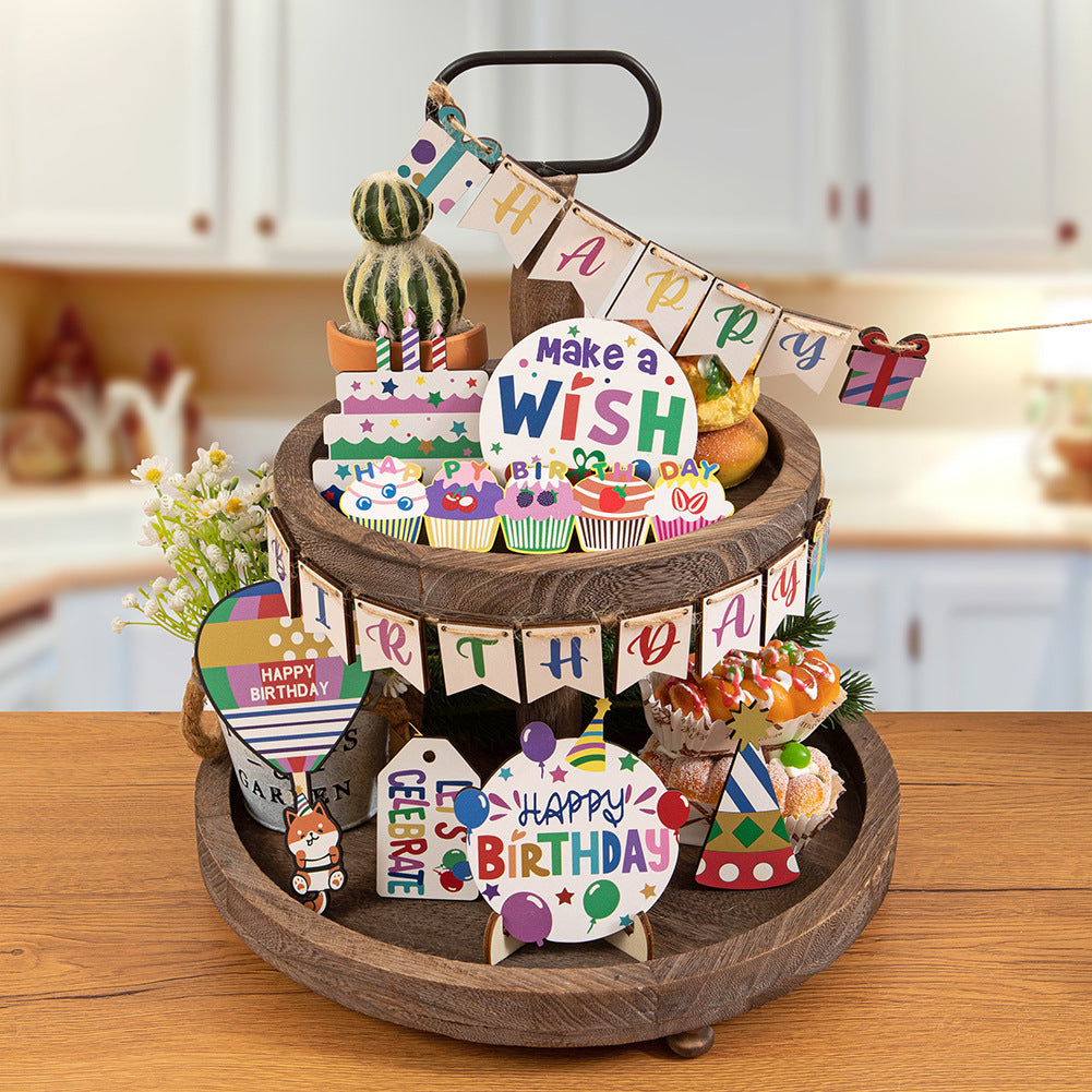 Birthday Party Theme Home Layered Tray Decorations
