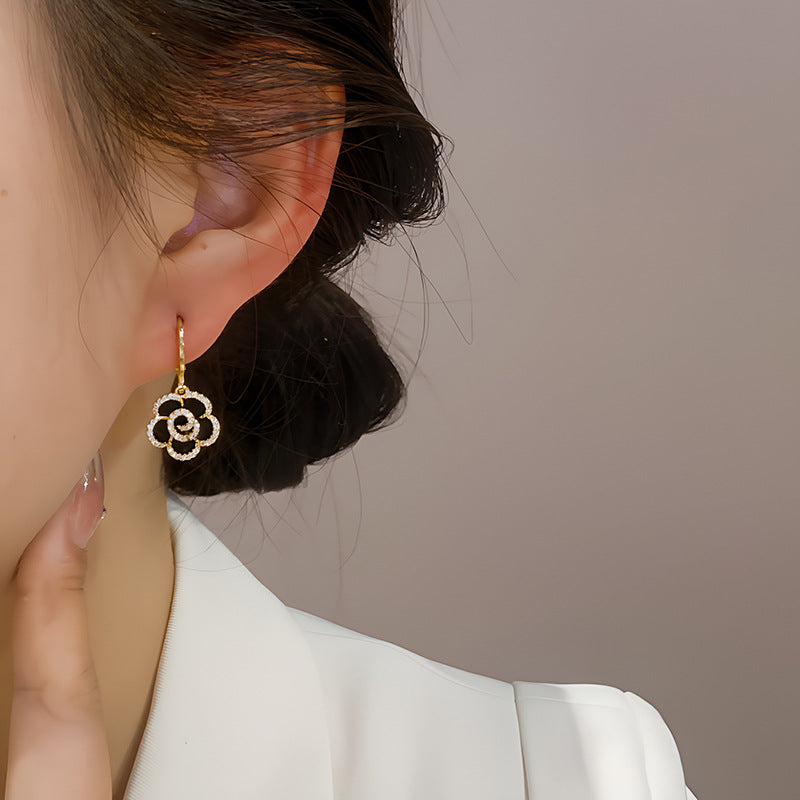 Camellia Earrings Light Luxury High-End Sense