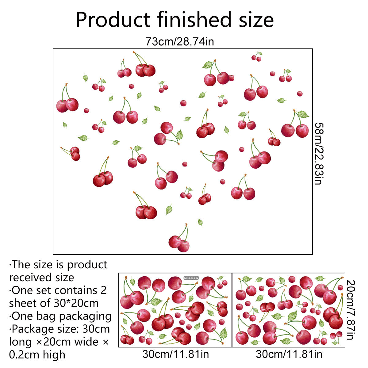 Creative Strawberry Background Wall Stickers