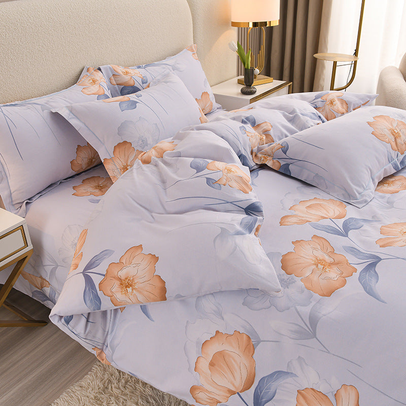 Household Pure Cotton Four-Piece Set Sanded Sheets Bedding
