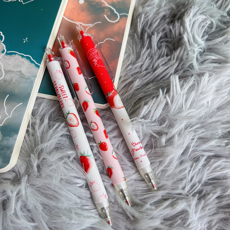 Box Press Pen Strawberry Girl Heart