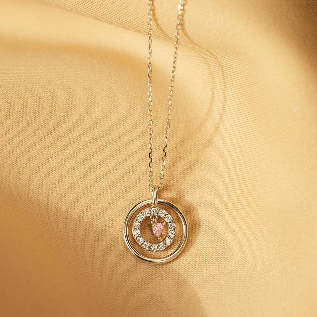 Encircled Mother Daughter Eternity Circle Luxury 925 Design Clavicle Chain