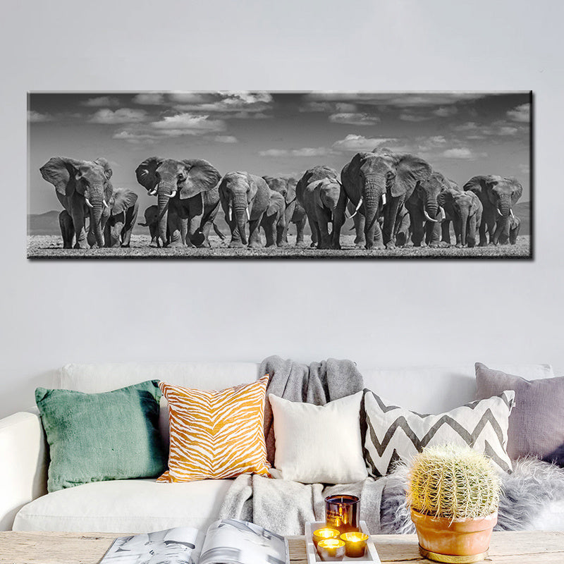 Mural Of Black Africa And Elephants