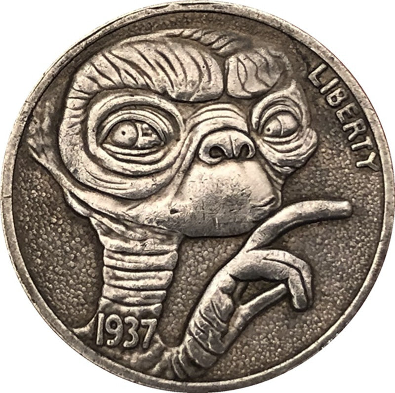 21MM Antique Silver Dollar Buffalo Wanderer Coin