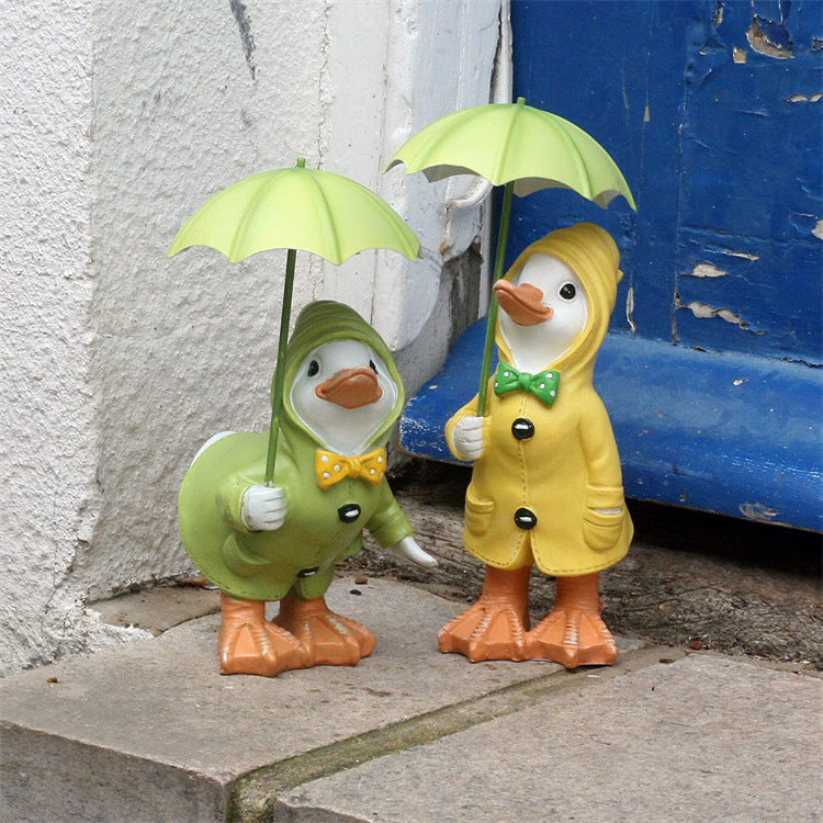 A Pair Of Duck Garden Decorations