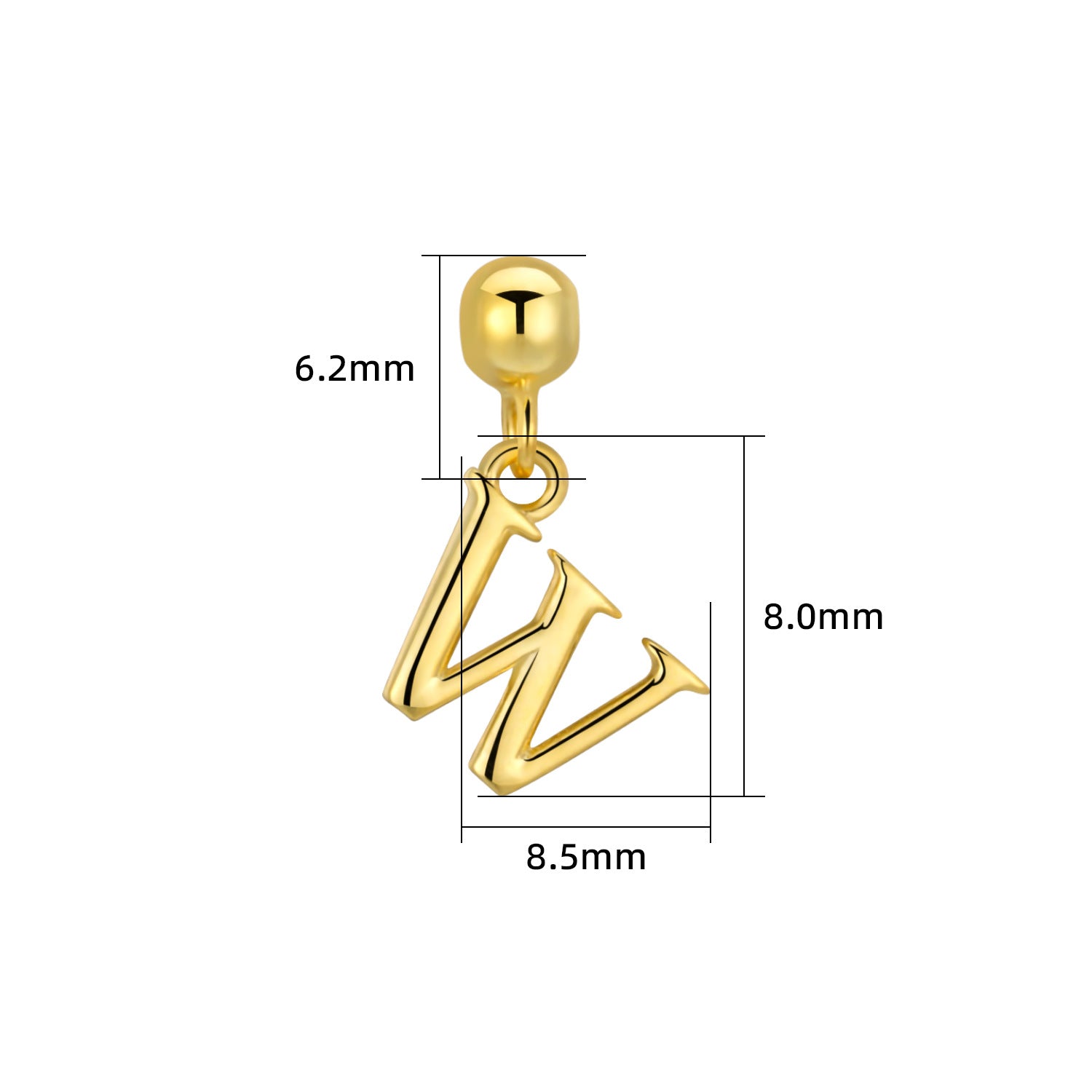 Smooth-Surface Jewelry Minimalist 26-Letter Alphabet Pendant