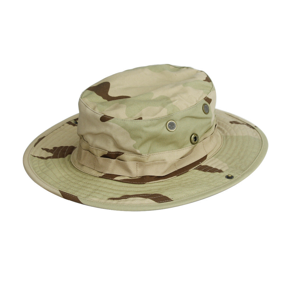 Camouflage Boonie Hat Army Summer Breathable Sun-proof Army Fans Rounded Hat