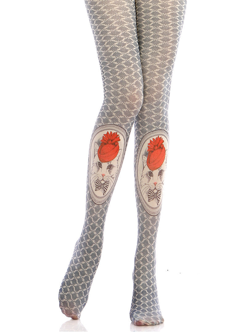 Lolita Cat Printed Pantyhose Personality Girl