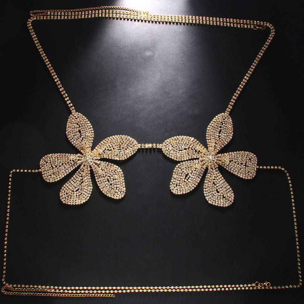 Bikini Pattern Bra European And American Sexy Rhinestone Body Chains Accessories