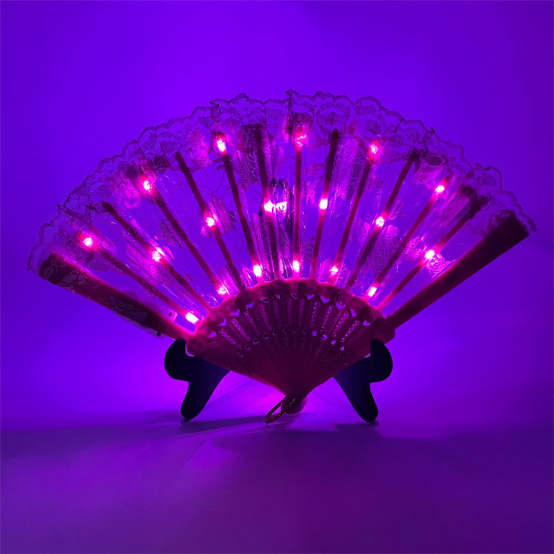 Rose Lace LED Luminous Folding Fan