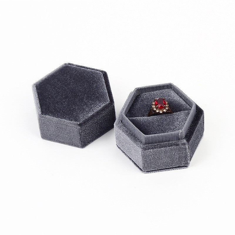 Jewelry Box Hexagonal Pair Ring Storage